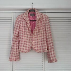 Vintage Emil Rutenberg Pink Tweed Women's Blazer - medium